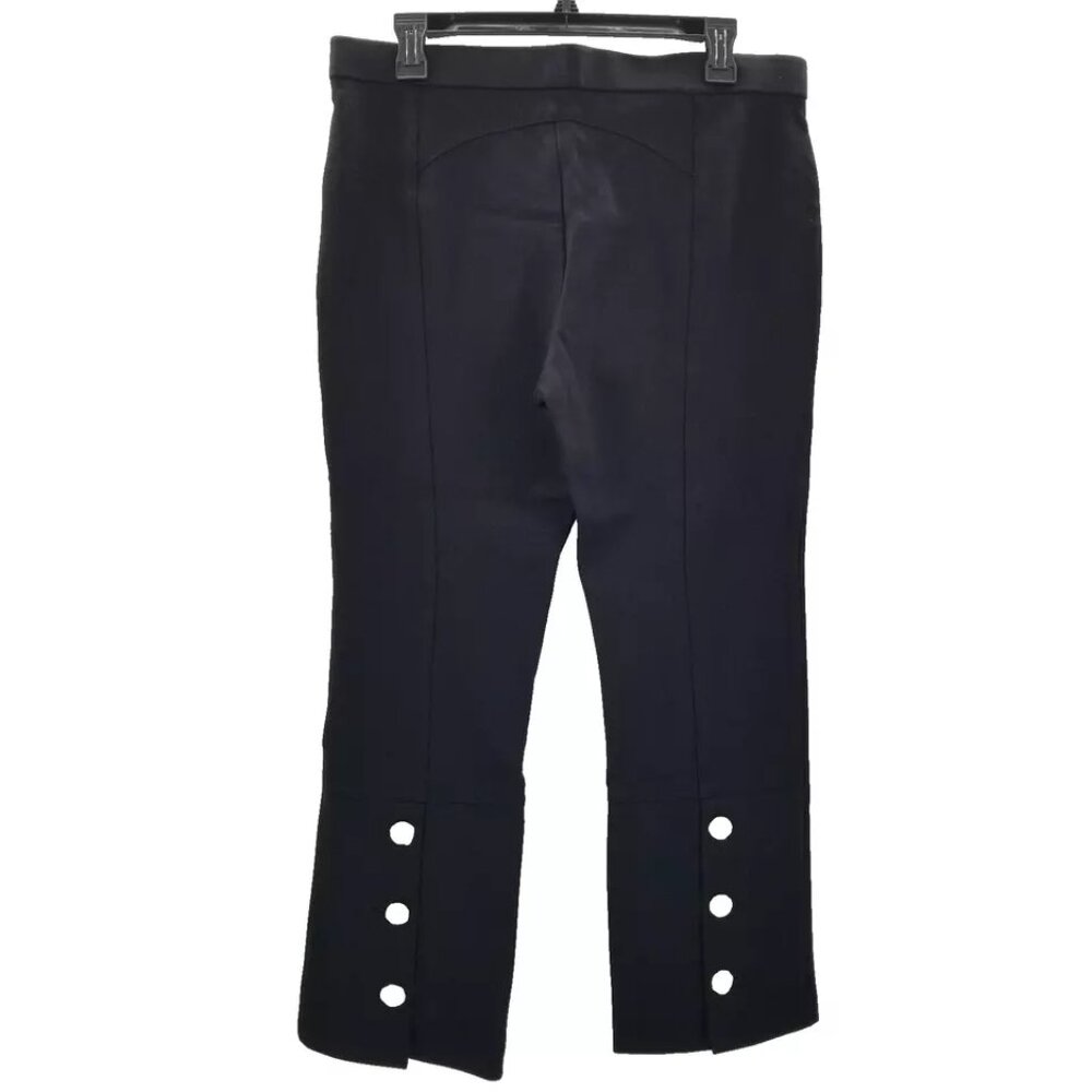 Tory Burch  Ponte Flare Black Womans Pant  Brass Button Details Sz Large
